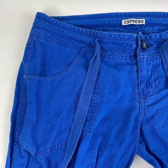 Express Pants Womens Size 6 Blue Drawstring - Picture 4 of 11
